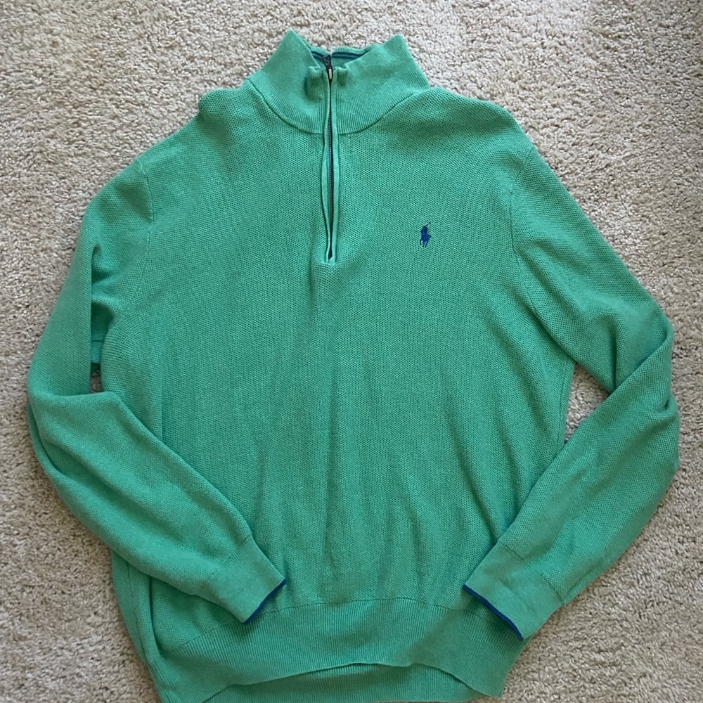 Polo Ralph Lauren Green Quarter Zip Sweater XL